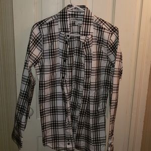 Express black and white dress shirt